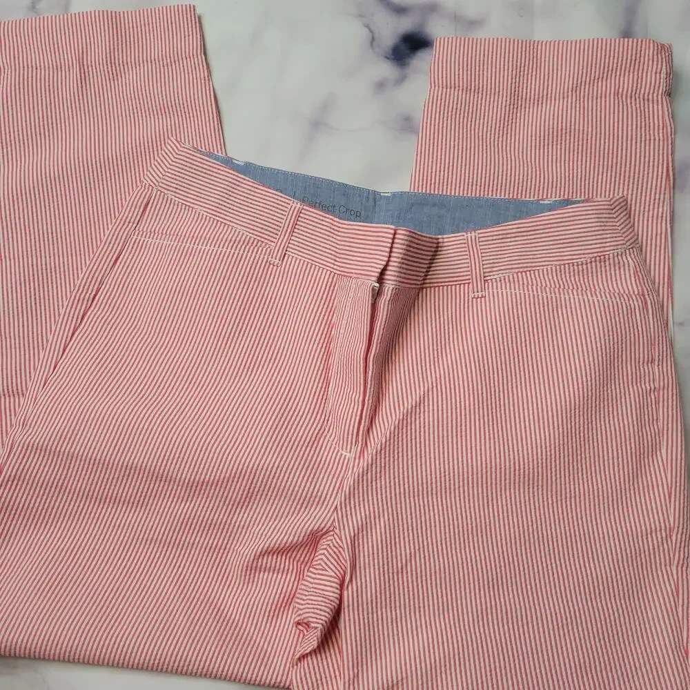 Talbots Red White Striped Perfect Crop Pants - Picture 2 of 5